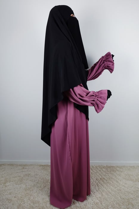 Abaya with ruffle sleeve