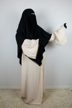 Abaya with Secured Wide Sleeves