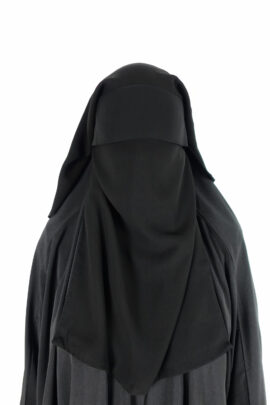 Niqab 2 layers with flap Black